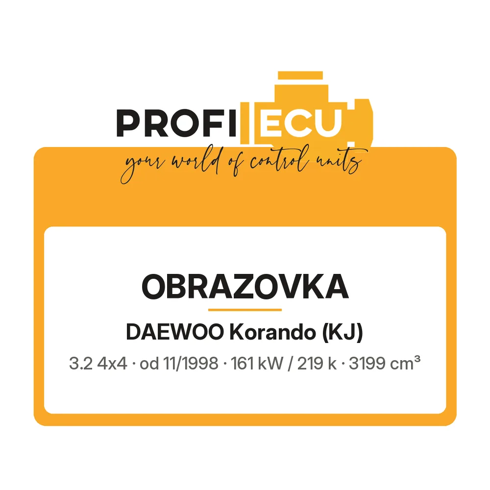 Etiketa ProfiECU: Obrazovka pro Daewoo Korando 3.2 4x4 161 kW