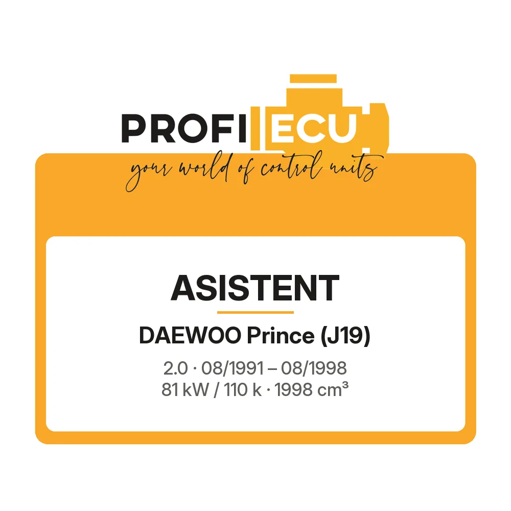 Etiketa ProfiECU: ASISTENT pro Daewoo Prince 2.0 81 kW