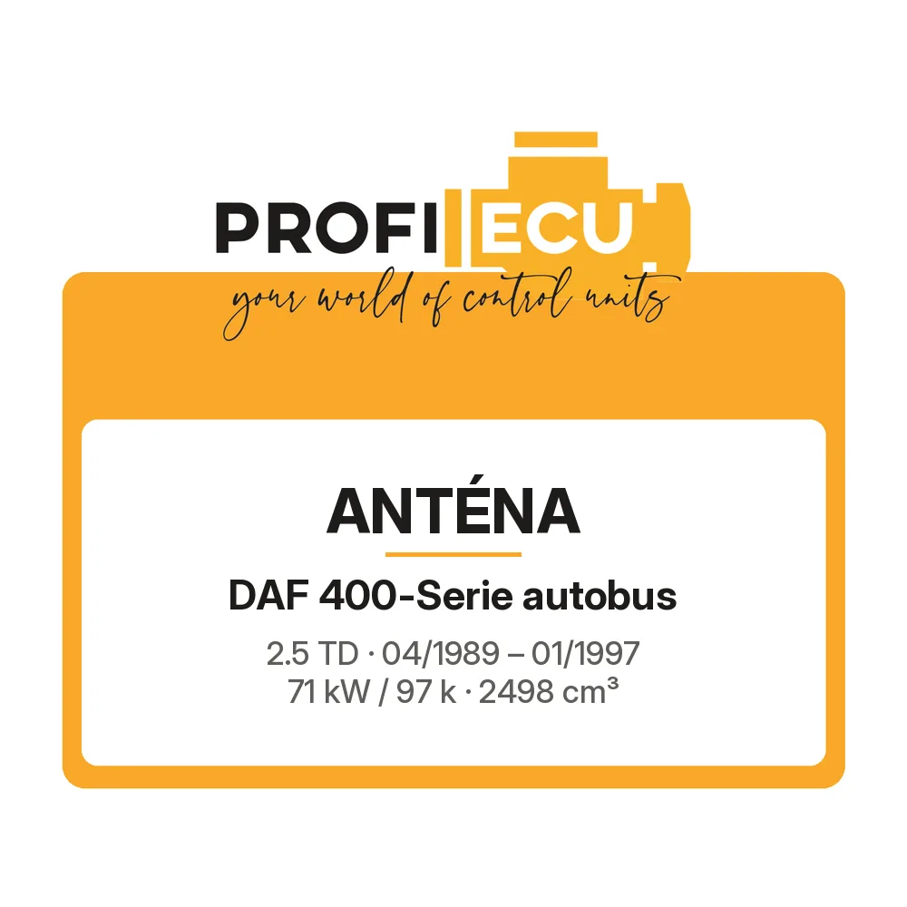 Etiketa ProfiECU: Anténa pro DAF 400-Serie autobus 2.5 TD 71 kW