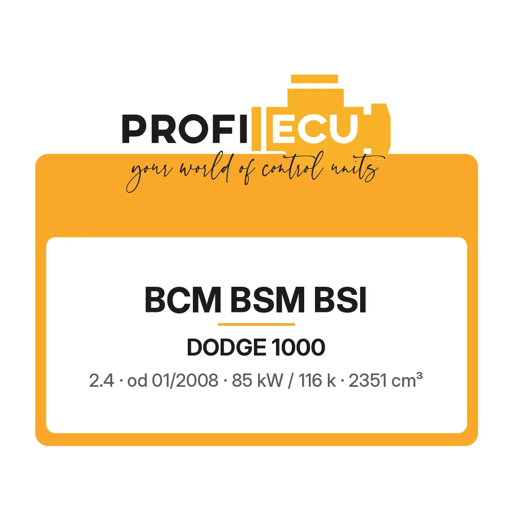 Etiketa ProfiECU: BCM BSM BSI pro Dodge 1000 2.4 85 kW