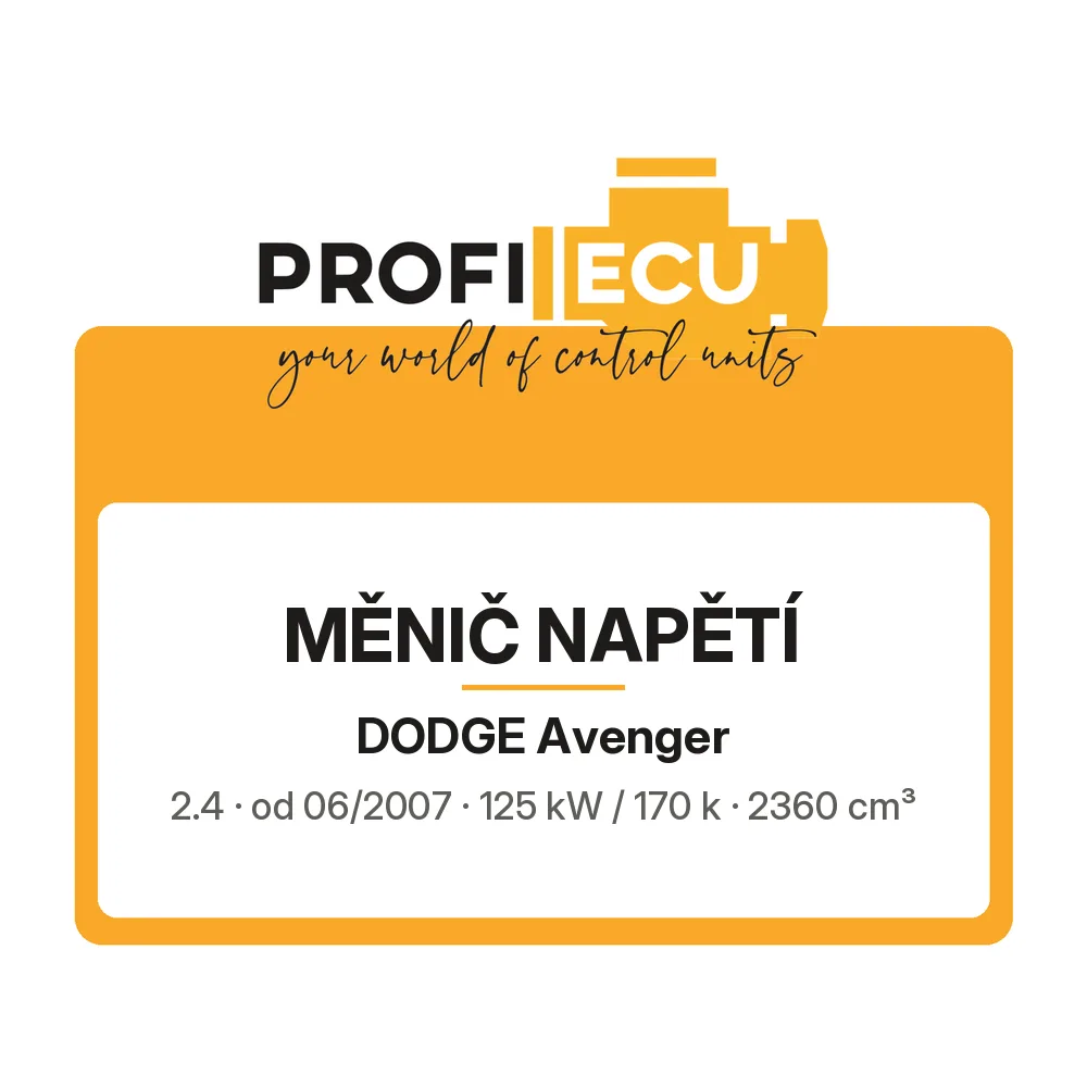 Etiketa ProfiECU: Měnič napětí pro Dodge Avenger 2.4 125 kW
