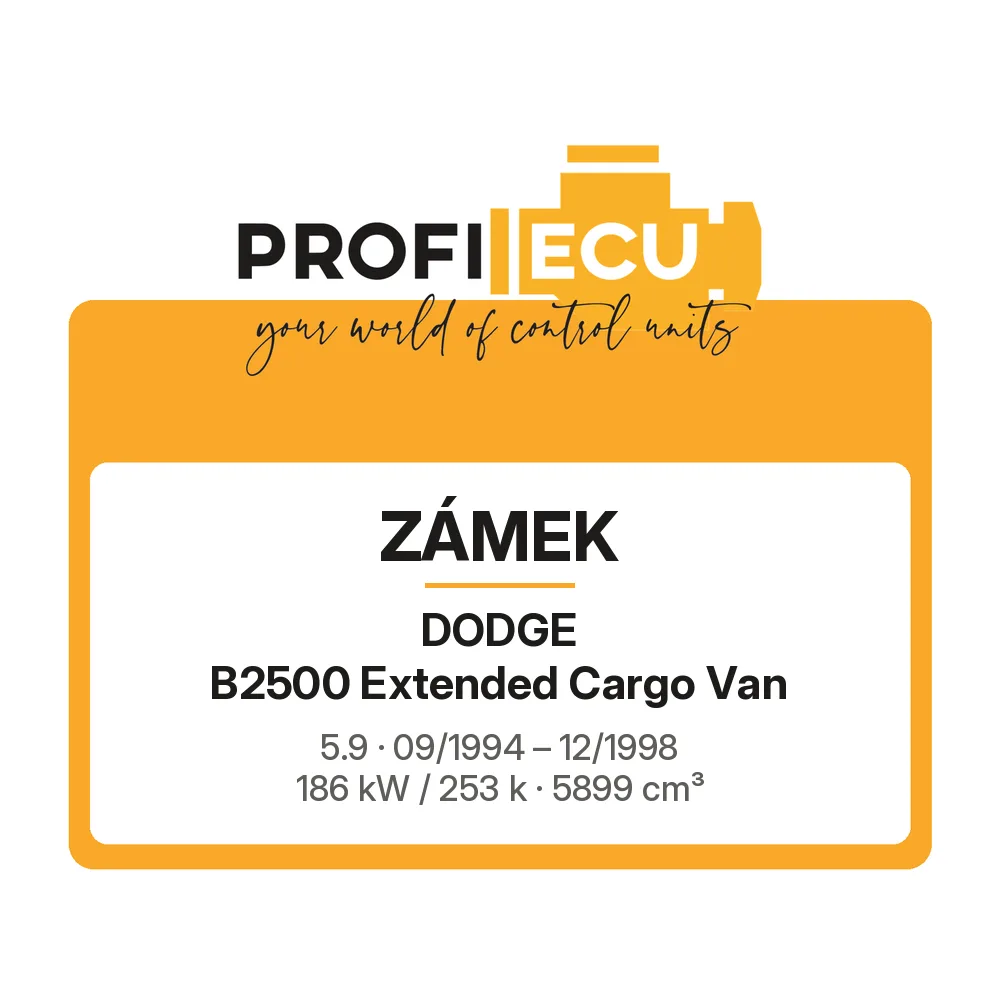 Etiketa ProfiECU: Zámek pro Dodge B2500 Extended Cargo Van 5.9 186 kW
