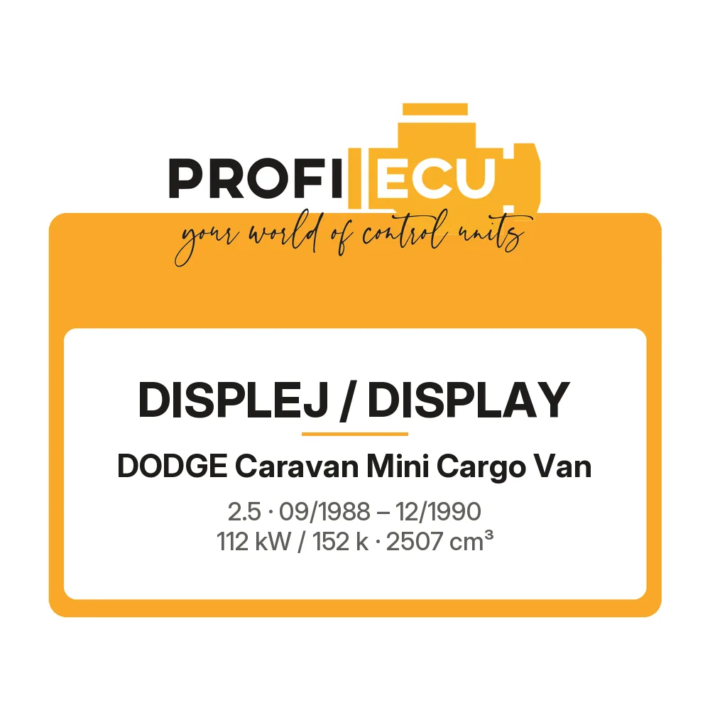 Etiketa ProfiECU: Displej / Display pro Dodge Caravan Mini Cargo Van 2.5 112 kW