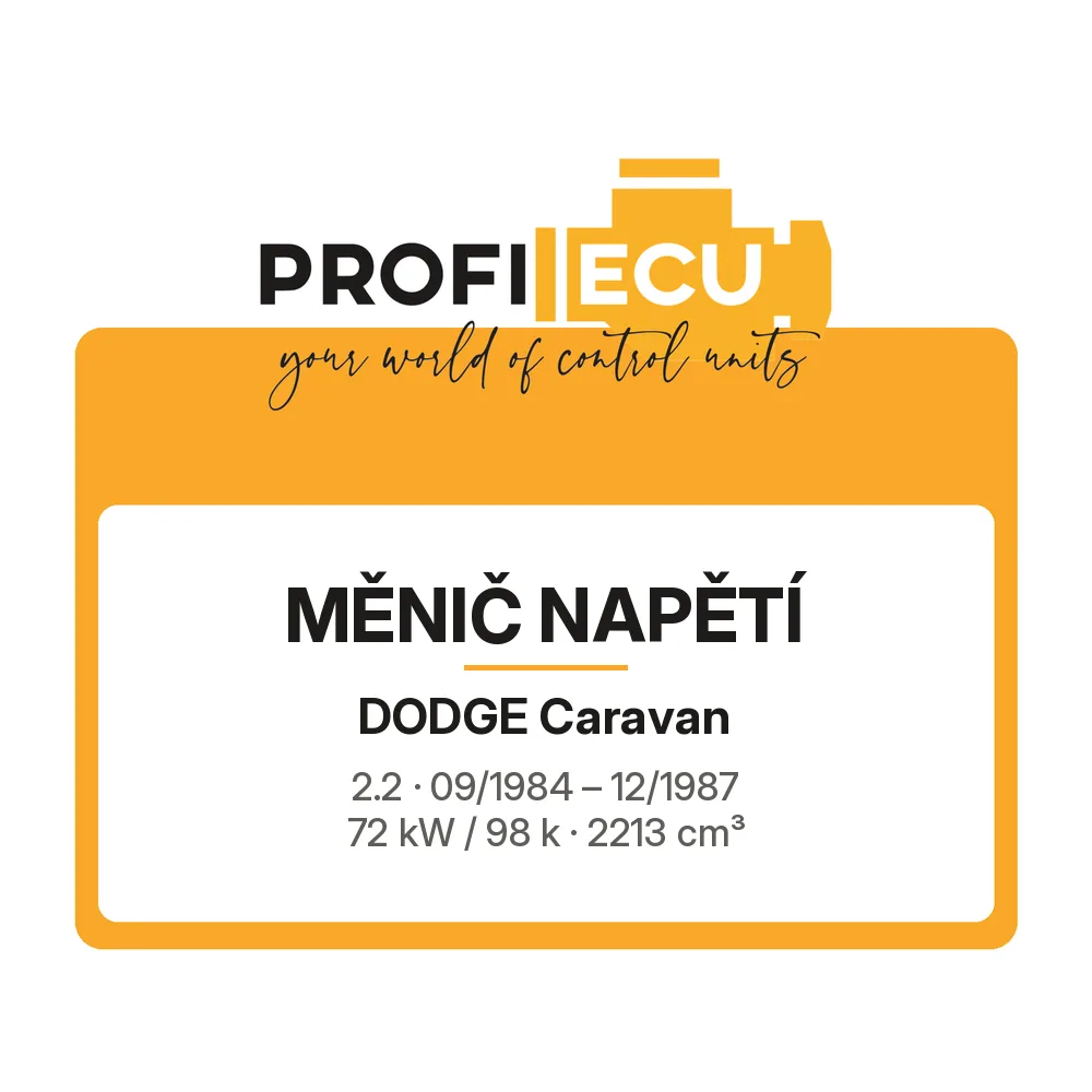Etiketa ProfiECU: Měnič napětí pro Dodge Caravan 2.2 72 kW