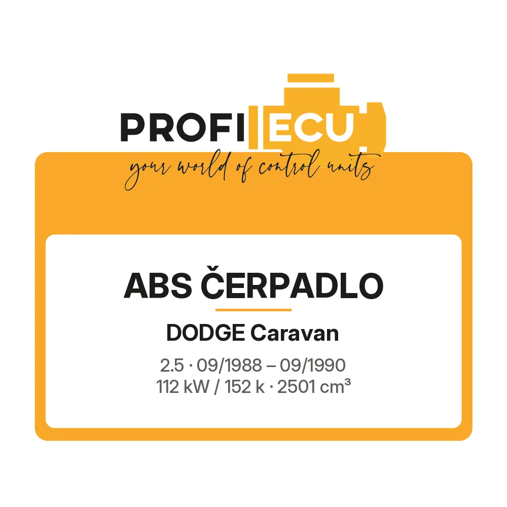 Etiketa ProfiECU: ABS čerpadlo pro Dodge Caravan 2.5 112 kW