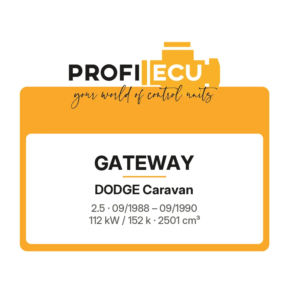 Etiketa ProfiECU: GATEWAY pro Dodge Caravan 2.5 112 kW