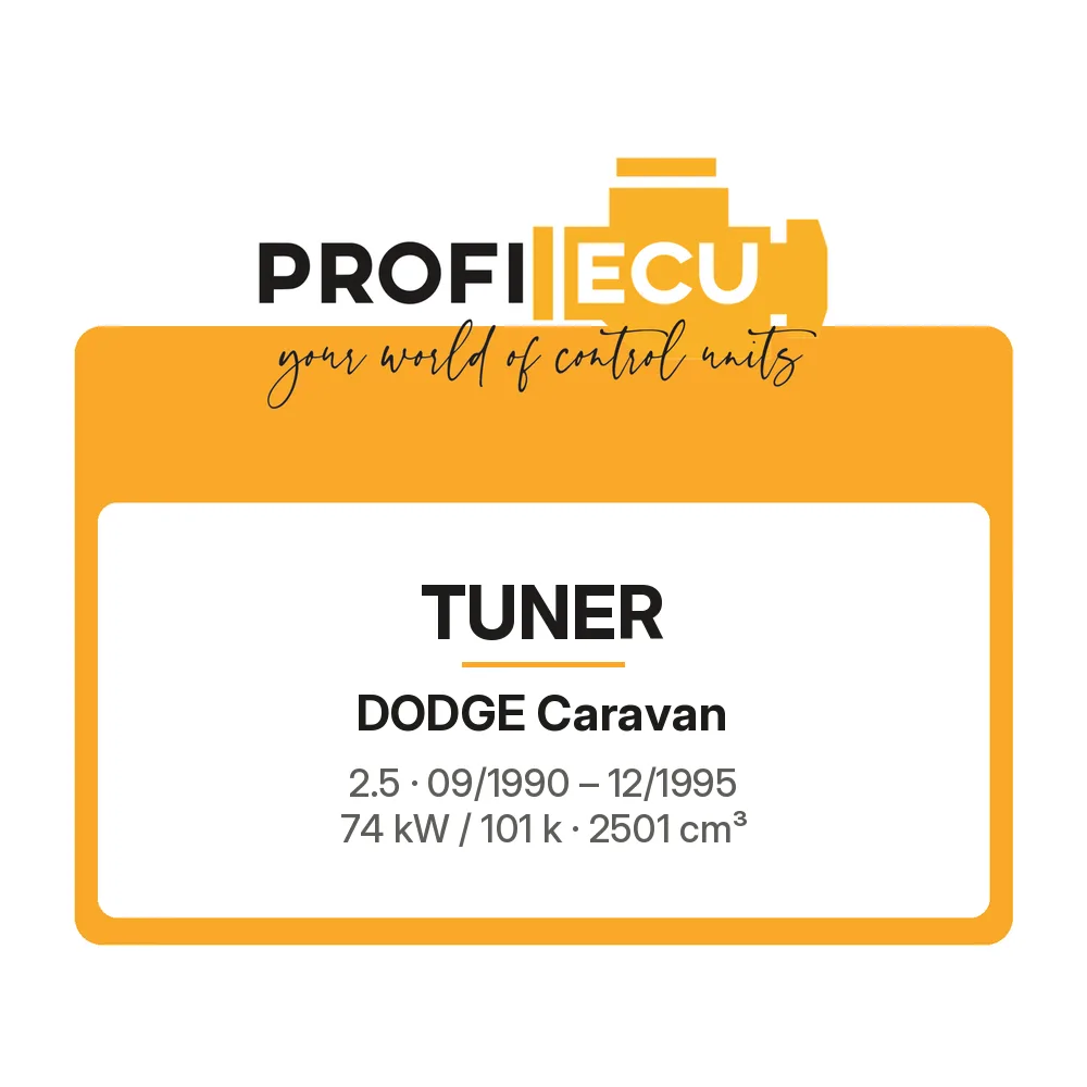 Etiketa ProfiECU: Tuner pro Dodge Caravan 2.5 74 kW