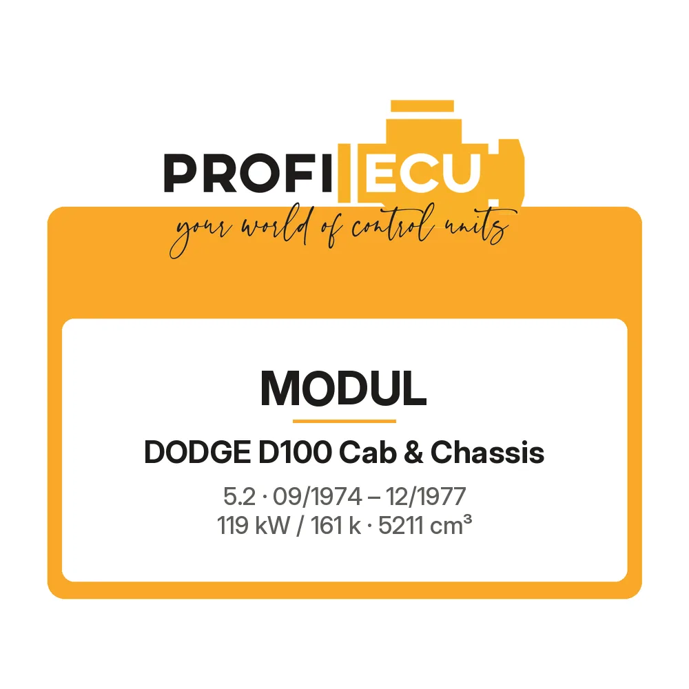 Etiketa ProfiECU: Modul pro Dodge D100 Cab & Chassis 5.2 119 kW
