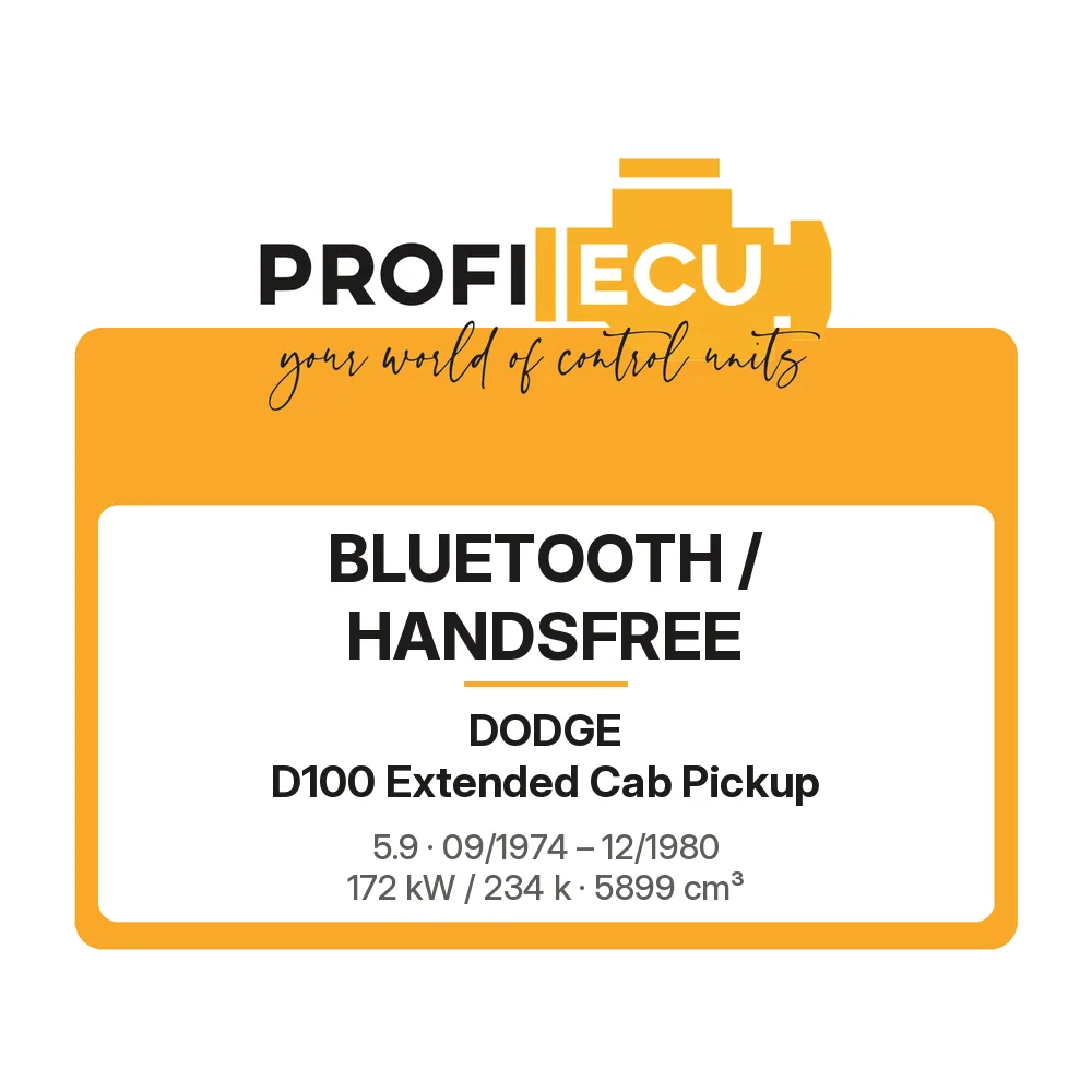 Etiketa ProfiECU: Bluetooth / Handsfree pro Dodge D100 Extended Cab Pickup 5.9 172 kW