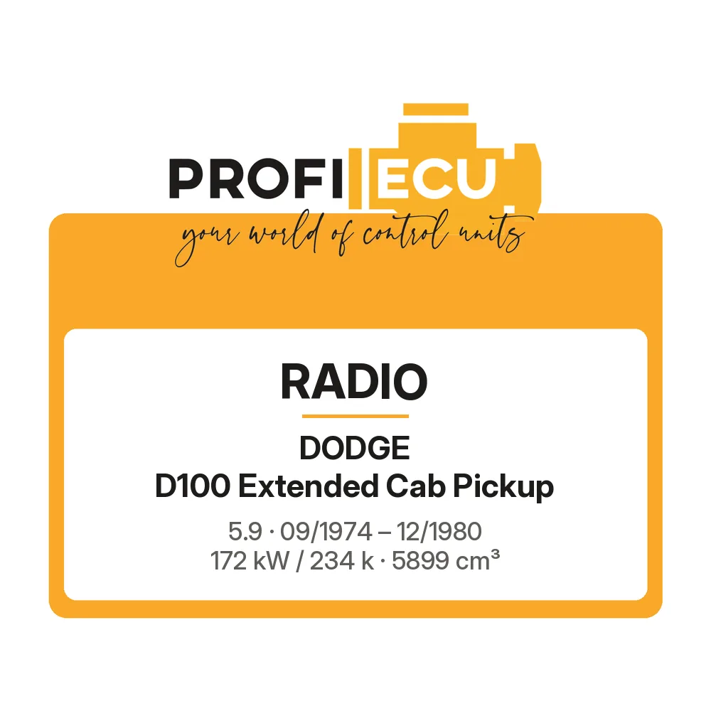 Etiketa ProfiECU: Radio pro Dodge D100 Extended Cab Pickup 5.9 172 kW
