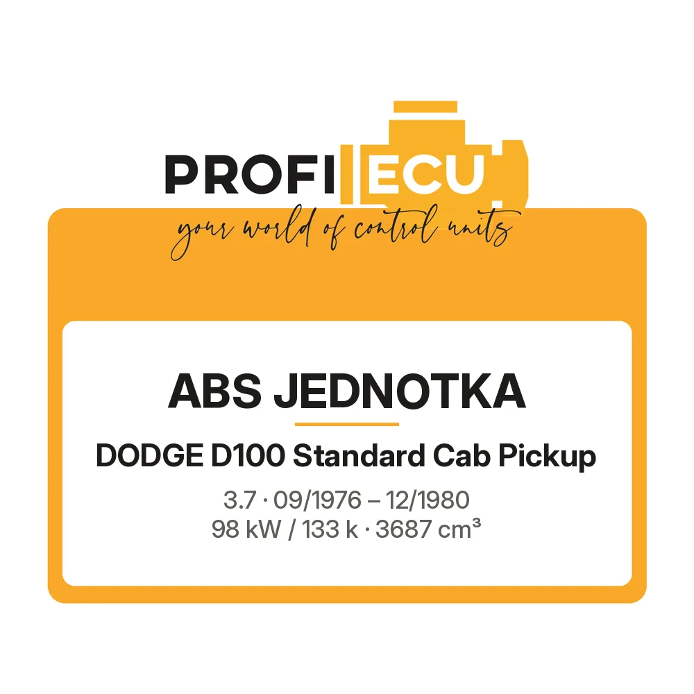 Etiketa ProfiECU: ABS jednotka pro Dodge D100 Standard Cab Pickup 3.7 98 kW