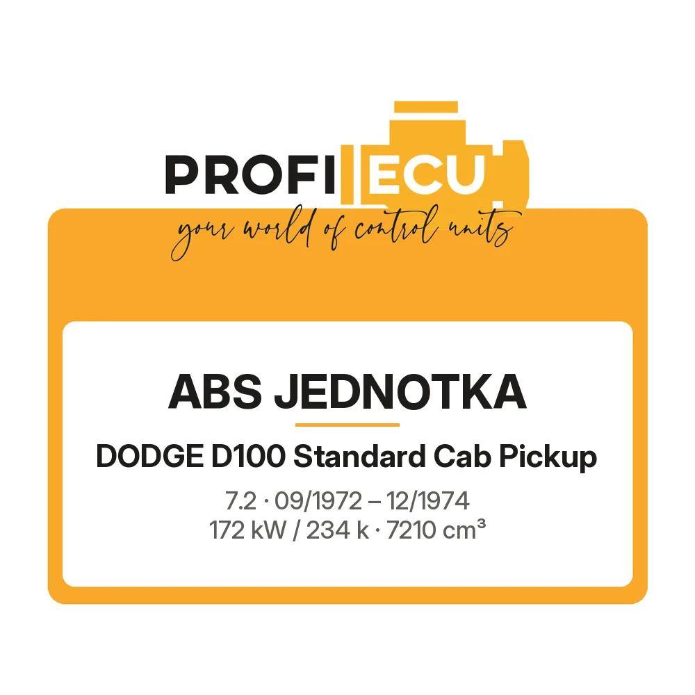 Etiketa ProfiECU: ABS jednotka pro Dodge D100 Standard Cab Pickup 7.2 172 kW