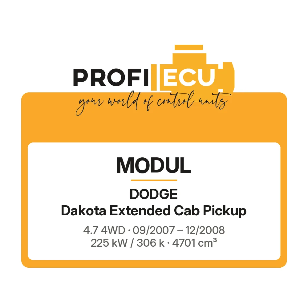 Etiketa ProfiECU: Modul pro Dodge Dakota Extended Cab Pickup 4.7 4WD 225 kW