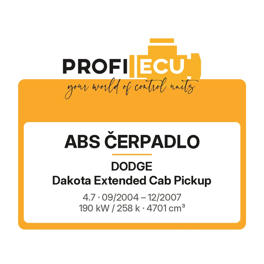 Etiketa ProfiECU: ABS čerpadlo pro Dodge Dakota Extended Cab Pickup 4.7 190 kW