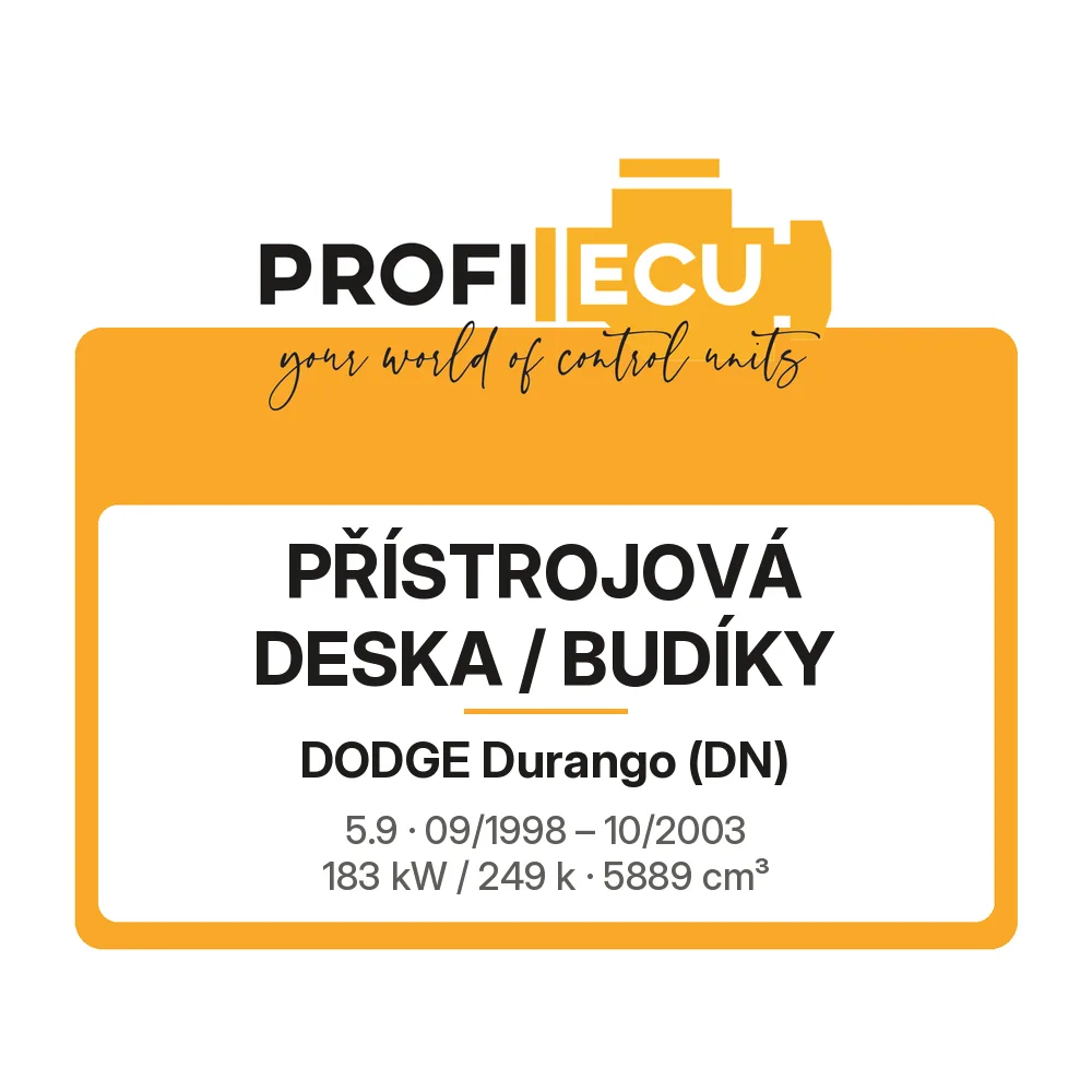 Etiketa ProfiECU: Přístrojová deska / Budíky pro Dodge Durango 5.9 183 kW