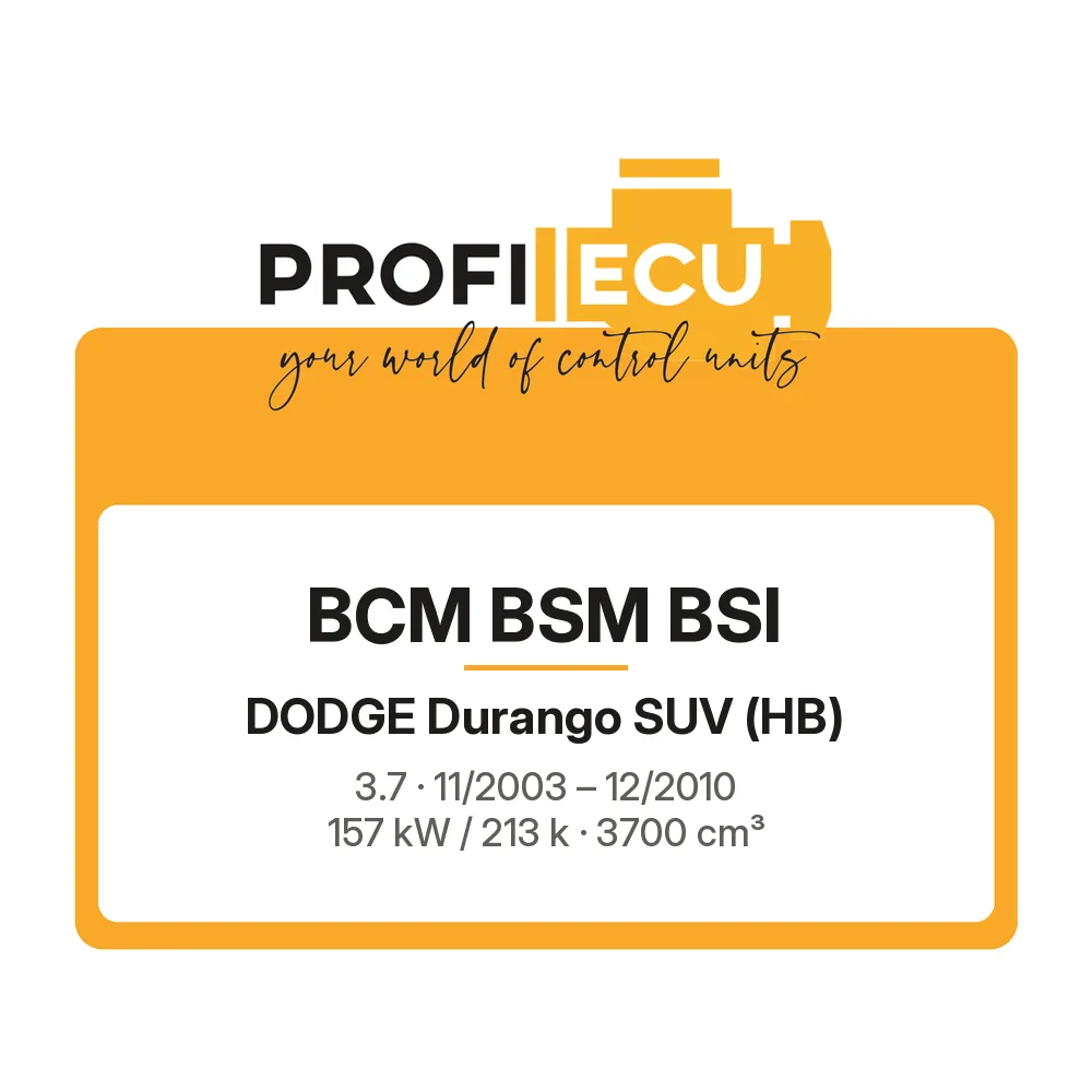 Etiketa ProfiECU: BCM BSM BSI pro Dodge Durango SUV 3.7 157 kW