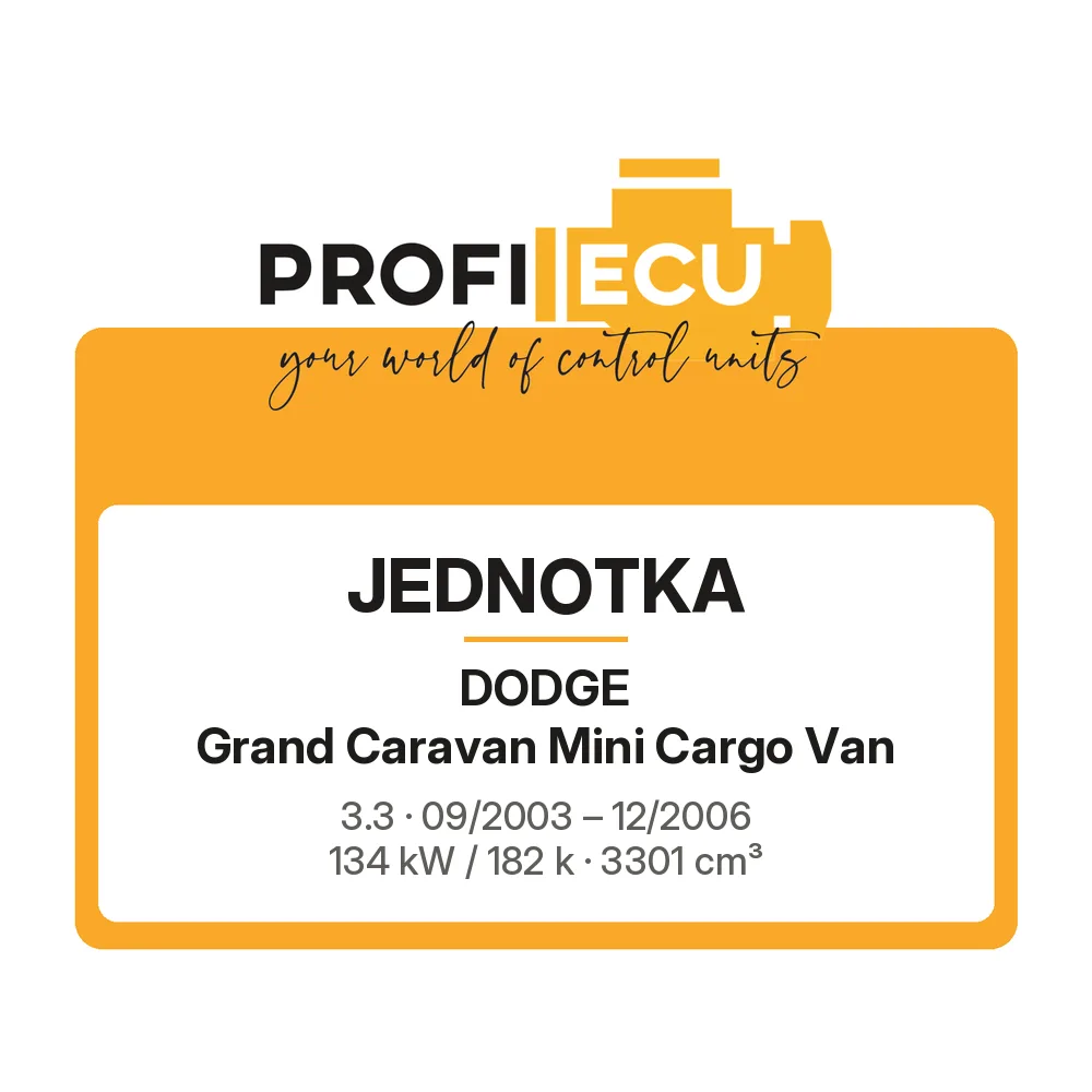 Etiketa ProfiECU: Jednotka pro Dodge Grand Caravan Mini Cargo Van 3.3 134 kW