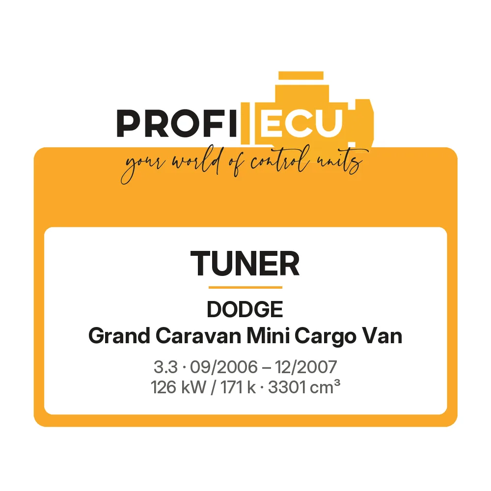 Etiketa ProfiECU: Tuner pro Dodge Grand Caravan Mini Cargo Van 3.3 126 kW