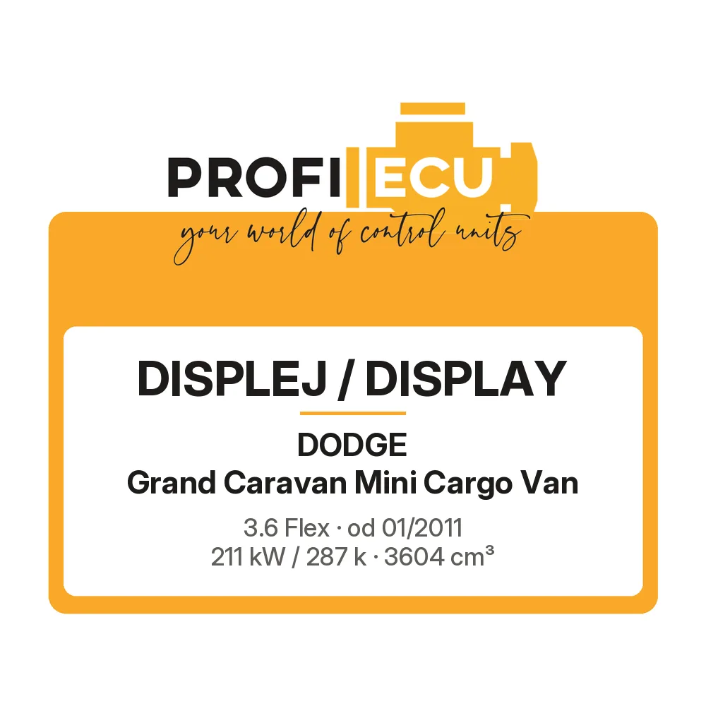 Etiketa ProfiECU: Displej / Display pro Dodge Grand Caravan Mini Cargo Van 3.6 Flex 211 kW