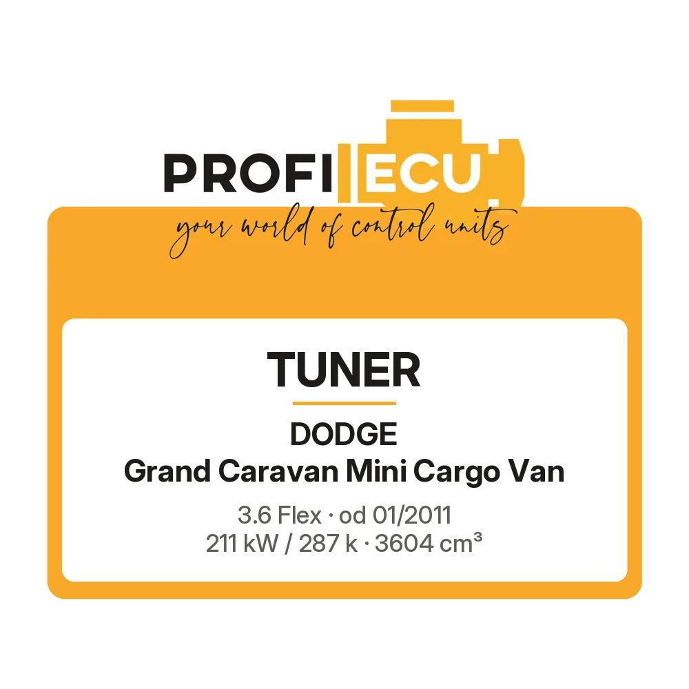 Etiketa ProfiECU: Tuner pro Dodge Grand Caravan Mini Cargo Van 3.6 Flex 211 kW