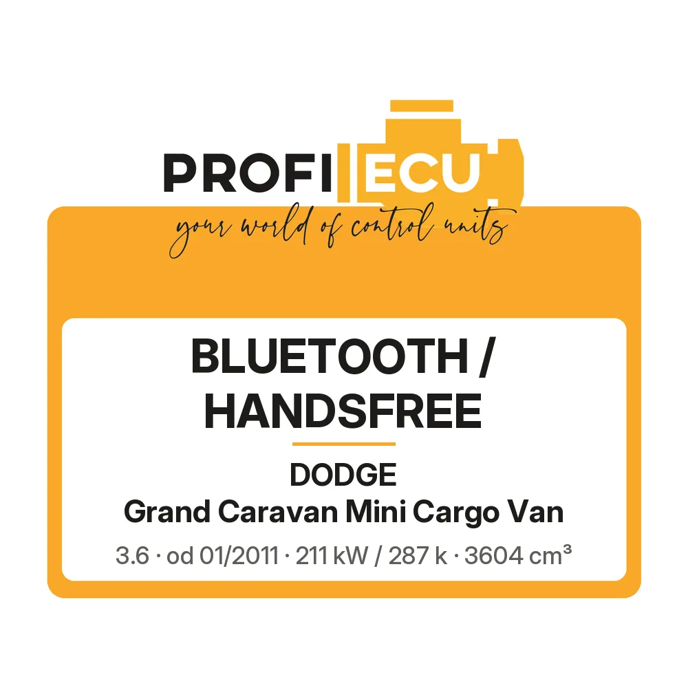 Etiketa ProfiECU: Bluetooth / Handsfree pro Dodge Grand Caravan Mini Cargo Van 3.6 211 kW