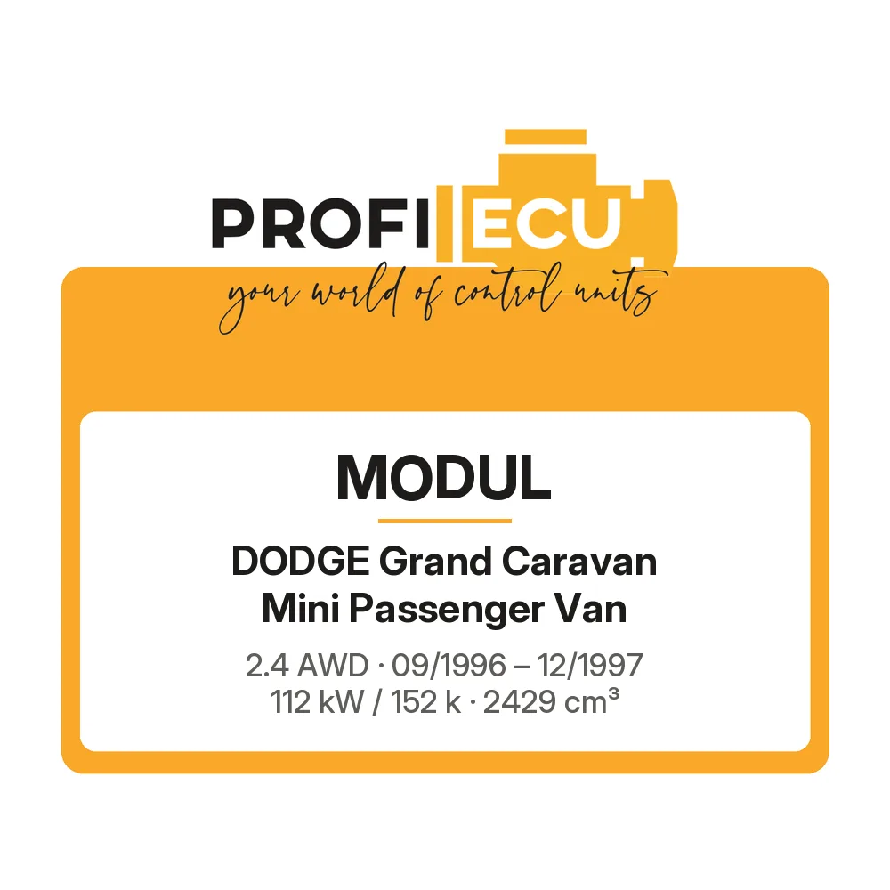 Etiketa ProfiECU: Modul pro Dodge Grand Caravan Mini Passenger Van 2.4 AWD 112 kW