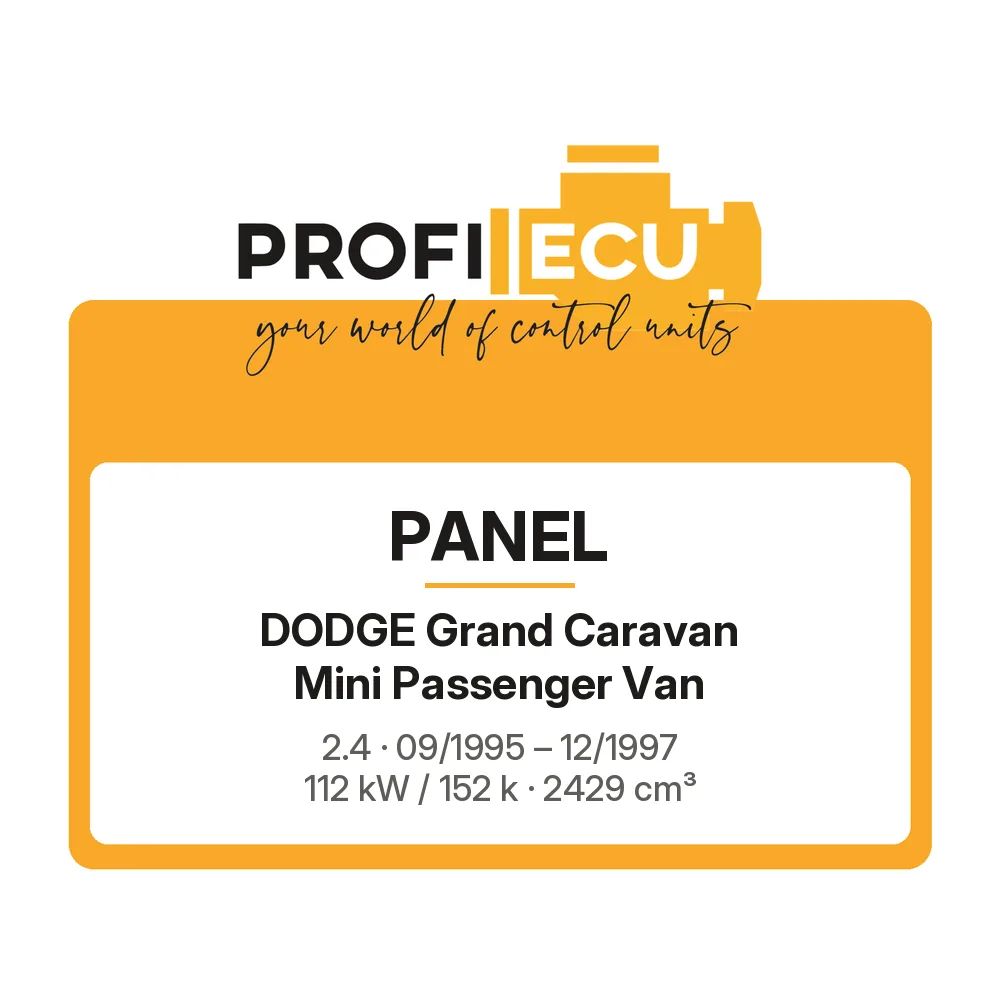 Etiketa ProfiECU: Panel pro Dodge Grand Caravan Mini Passenger Van 2.4 112 kW