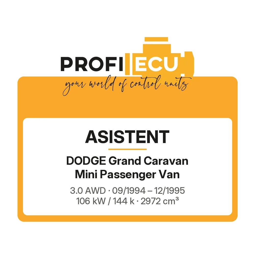 Etiketa ProfiECU: ASISTENT pro Dodge Grand Caravan Mini Passenger Van 3.0 AWD 106 kW