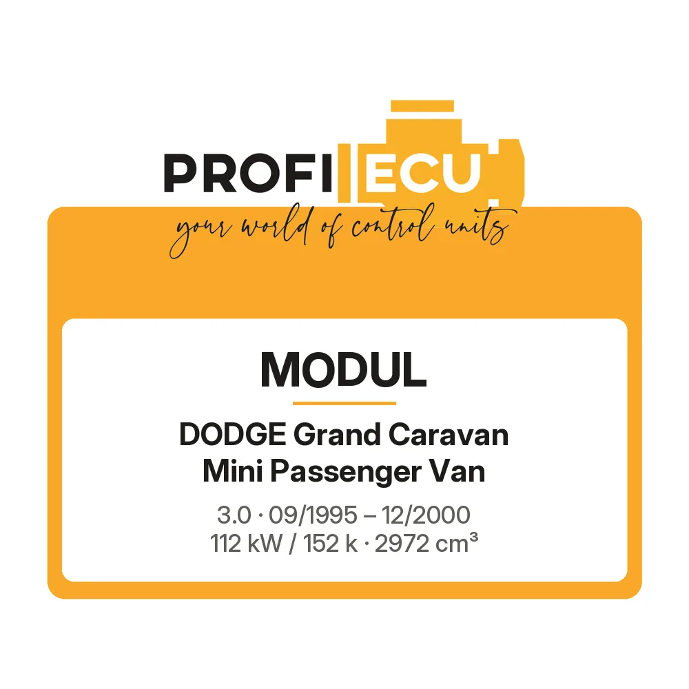 Etiketa ProfiECU: Modul pro Dodge Grand Caravan Mini Passenger Van 3.0 112 kW