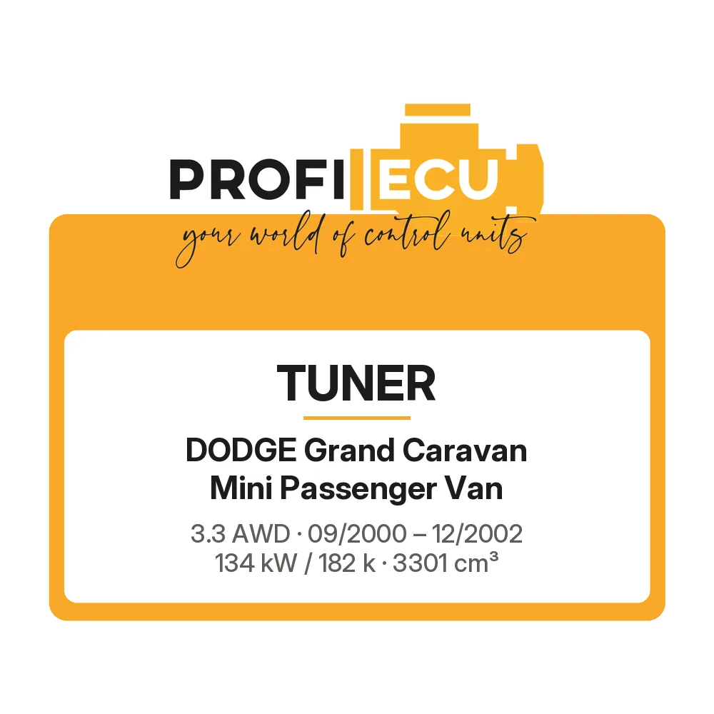 Etiketa ProfiECU: Tuner pro Dodge Grand Caravan Mini Passenger Van 3.3 AWD 134 kW
