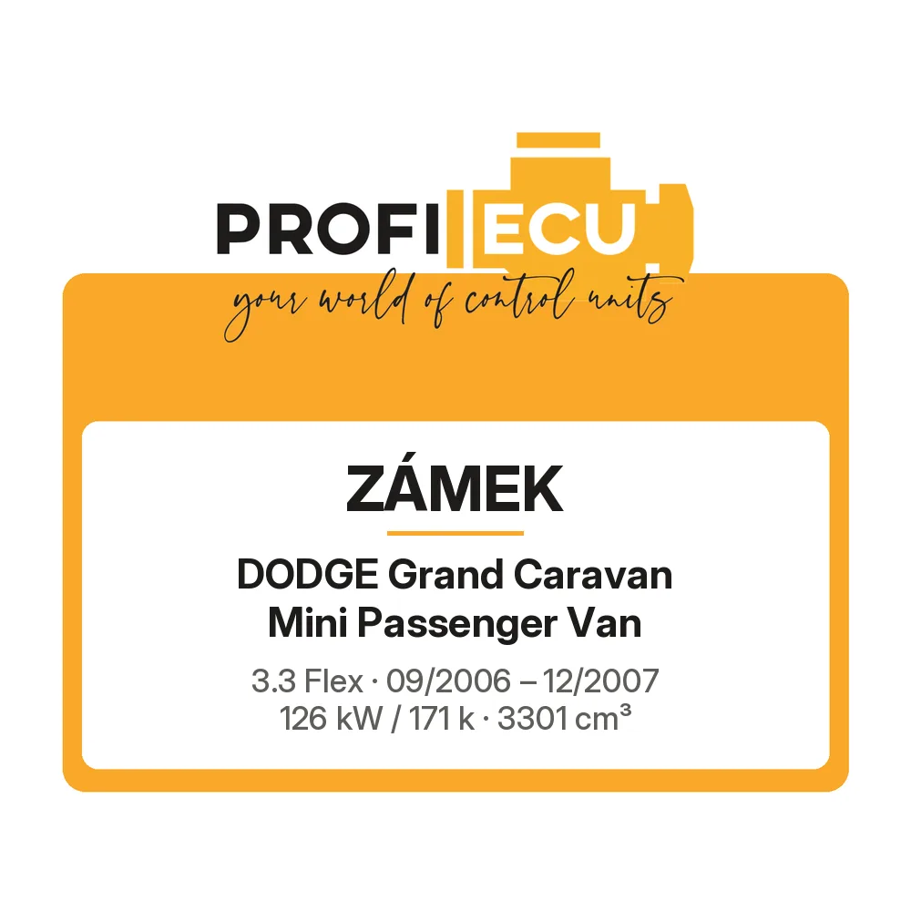 Etiketa ProfiECU: Zámek pro Dodge Grand Caravan Mini Passenger Van 3.3 Flex 126 kW