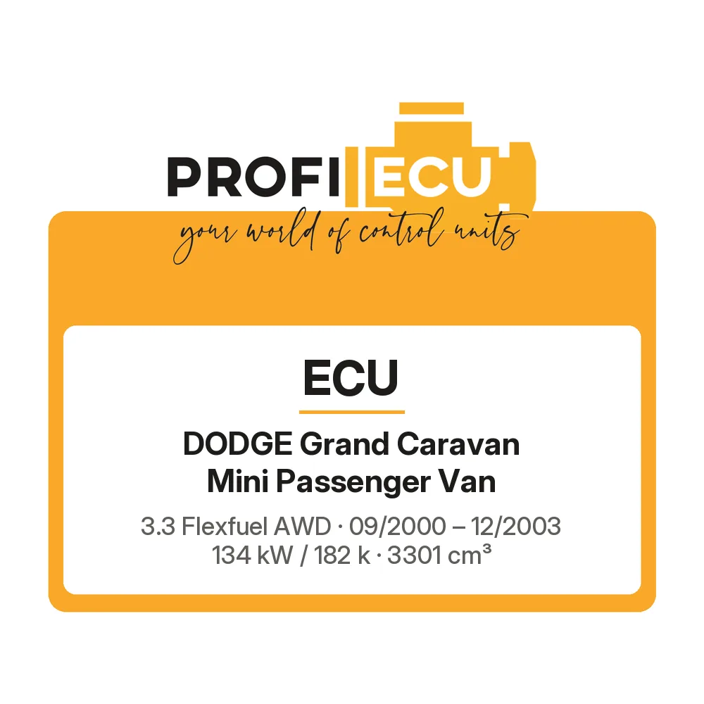 Etiketa ProfiECU: ECU pro Dodge Grand Caravan Mini Passenger Van 3.3 Flexfuel AWD 134 kW