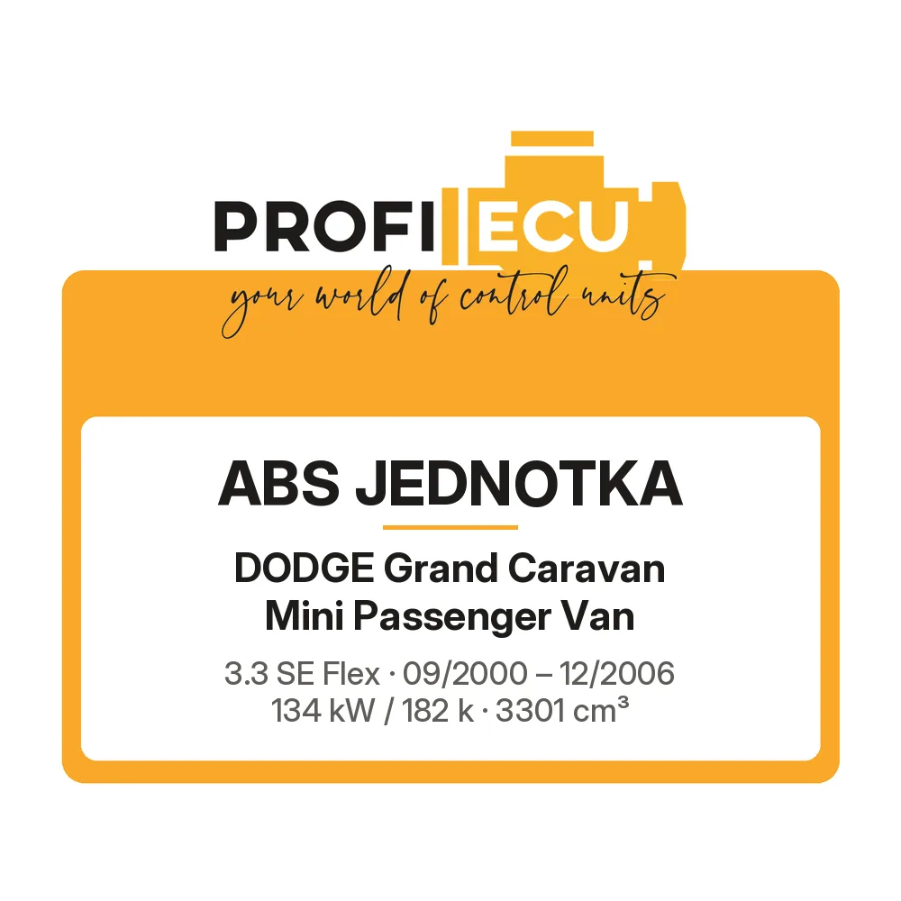 Etiketa ProfiECU: ABS jednotka pro Dodge Grand Caravan Mini Passenger Van 3.3 SE Flex 134 kW
