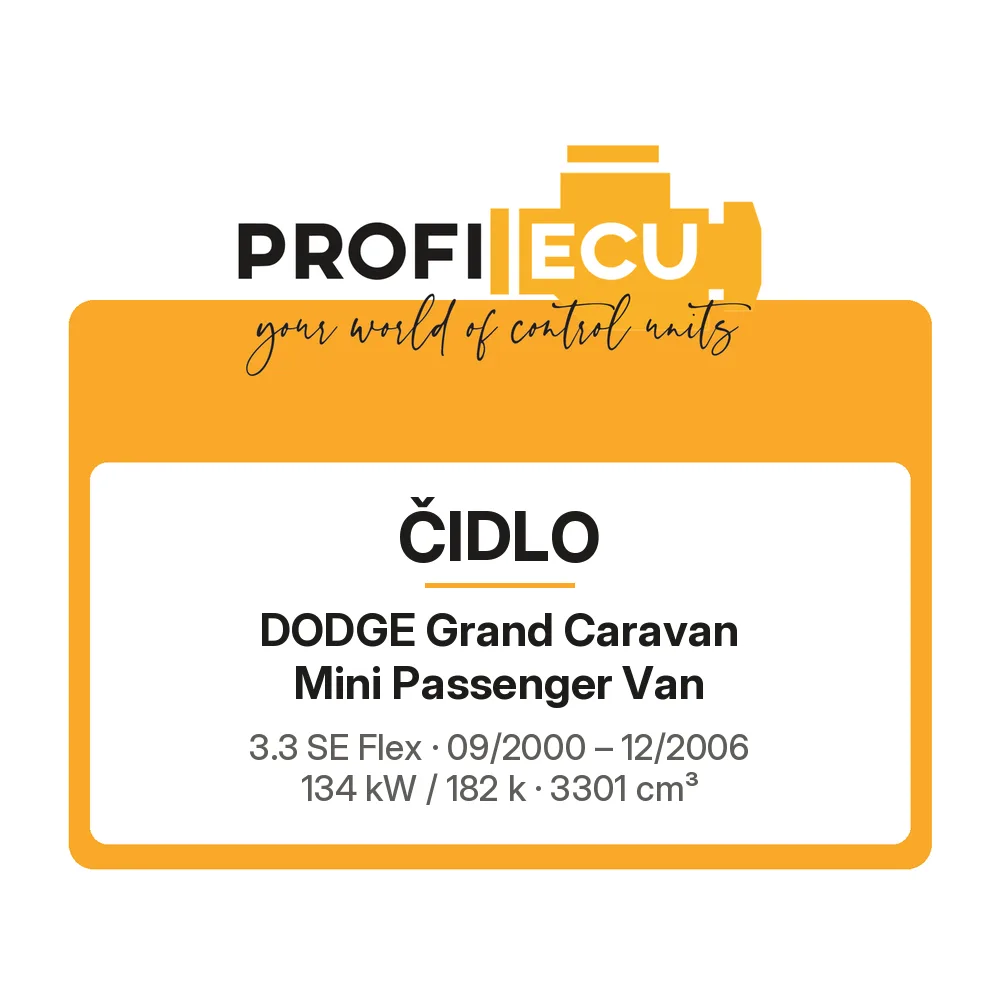Etiketa ProfiECU: Čidlo pro Dodge Grand Caravan Mini Passenger Van 3.3 SE Flex 134 kW