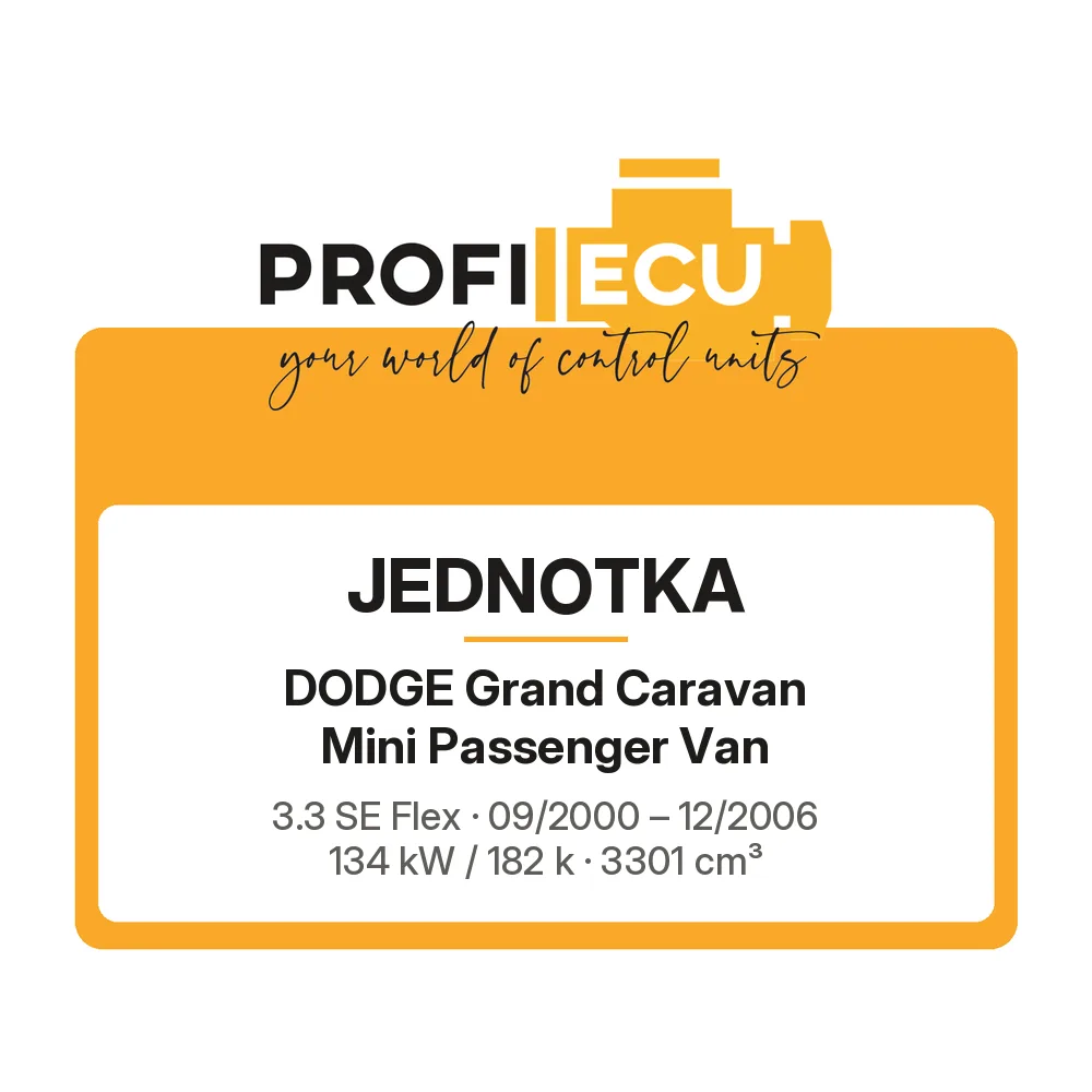 Etiketa ProfiECU: Jednotka pro Dodge Grand Caravan Mini Passenger Van 3.3 SE Flex 134 kW