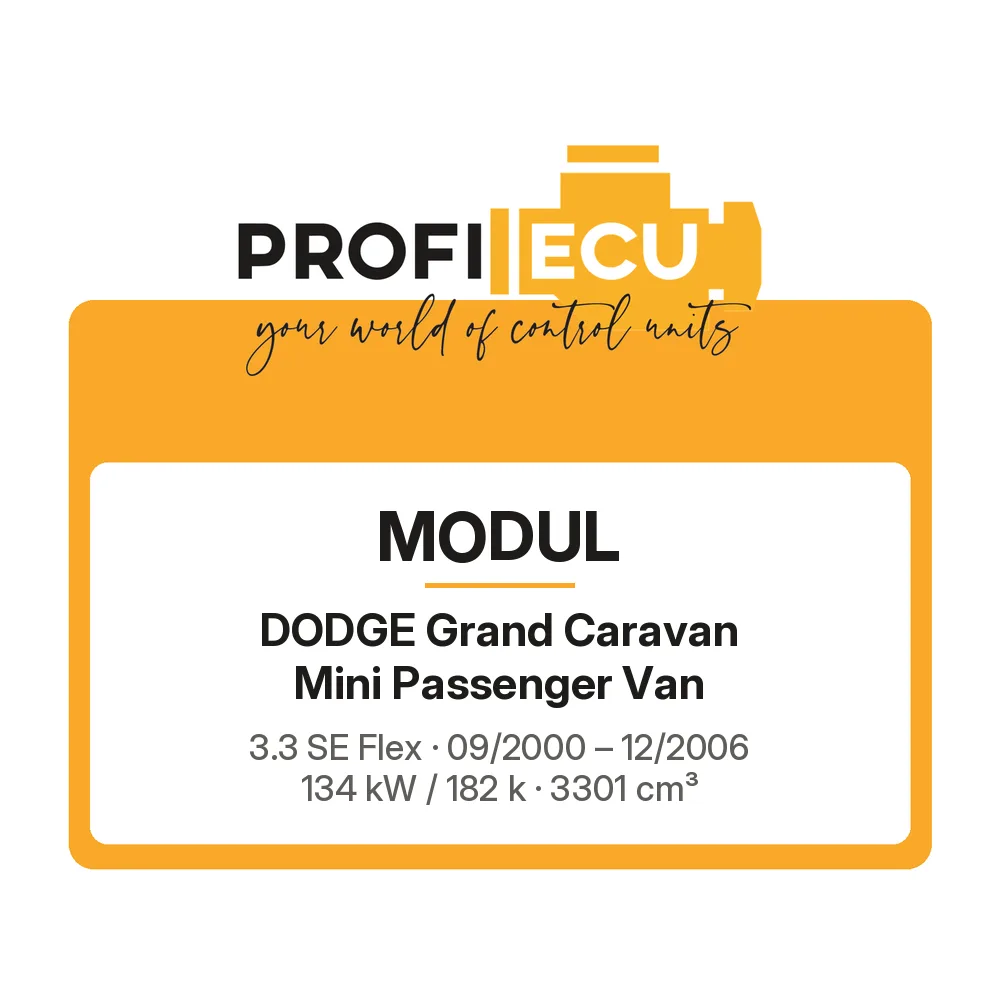 Etiketa ProfiECU: Modul pro Dodge Grand Caravan Mini Passenger Van 3.3 SE Flex 134 kW