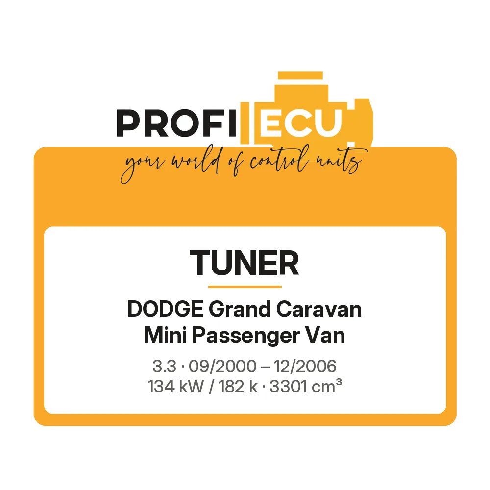 Etiketa ProfiECU: Tuner pro Dodge Grand Caravan Mini Passenger Van 3.3 134 kW