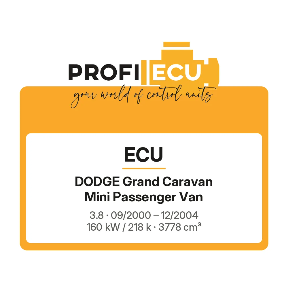 Etiketa ProfiECU: ECU pro Dodge Grand Caravan Mini Passenger Van 3.8 160 kW