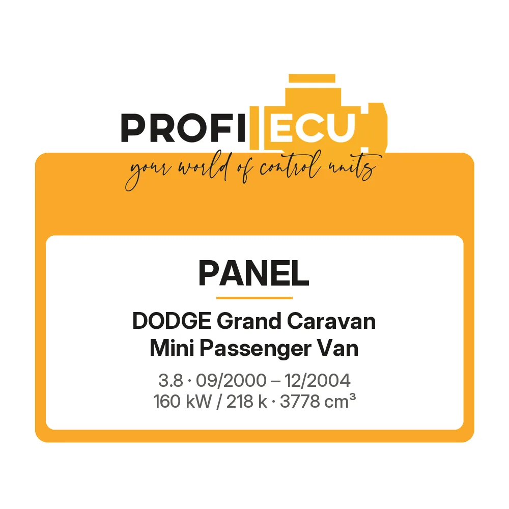 Etiketa ProfiECU: Panel pro Dodge Grand Caravan Mini Passenger Van 3.8 160 kW