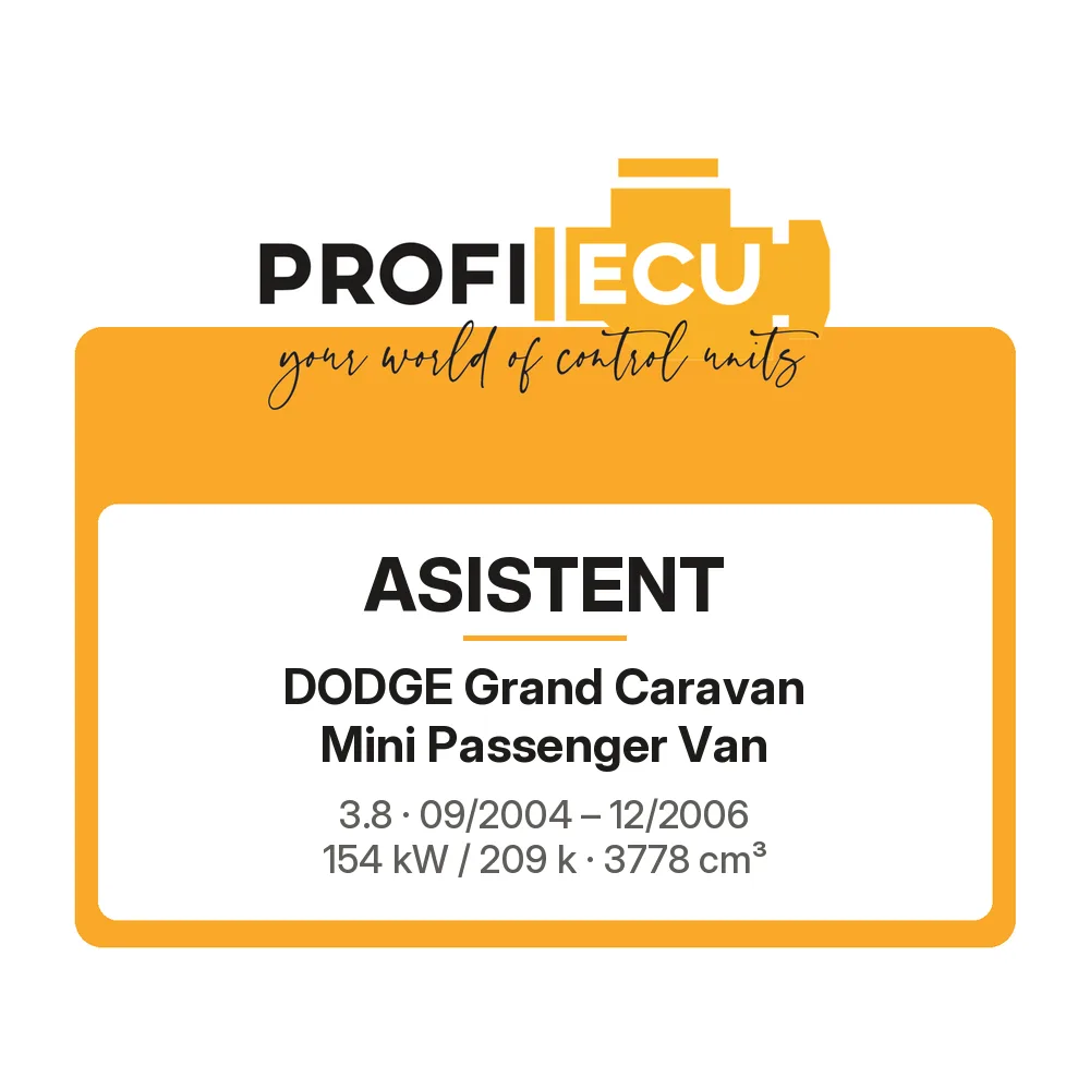 Etiketa ProfiECU: ASISTENT pro Dodge Grand Caravan Mini Passenger Van 3.8 154 kW