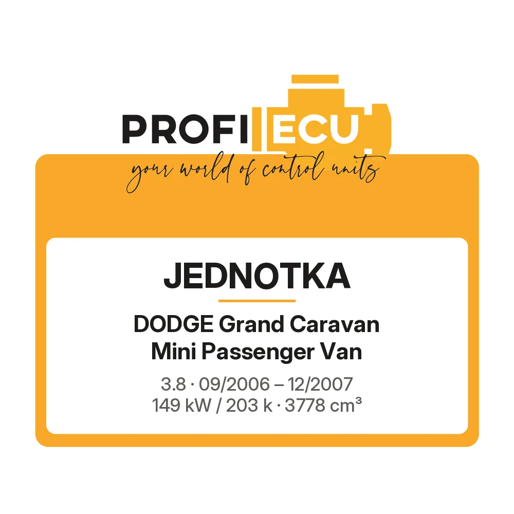 Etiketa ProfiECU: Jednotka pro Dodge Grand Caravan Mini Passenger Van 3.8 149 kW