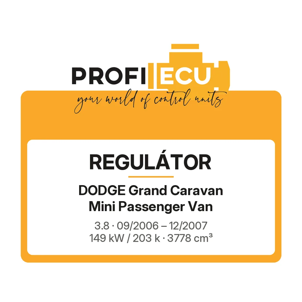 Etiketa ProfiECU: Regulátor pro Dodge Grand Caravan Mini Passenger Van 3.8 149 kW