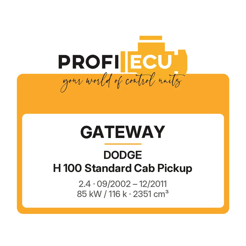 Etiketa ProfiECU: GATEWAY pro Dodge H 100 Standard Cab Pickup 2.4 85 kW