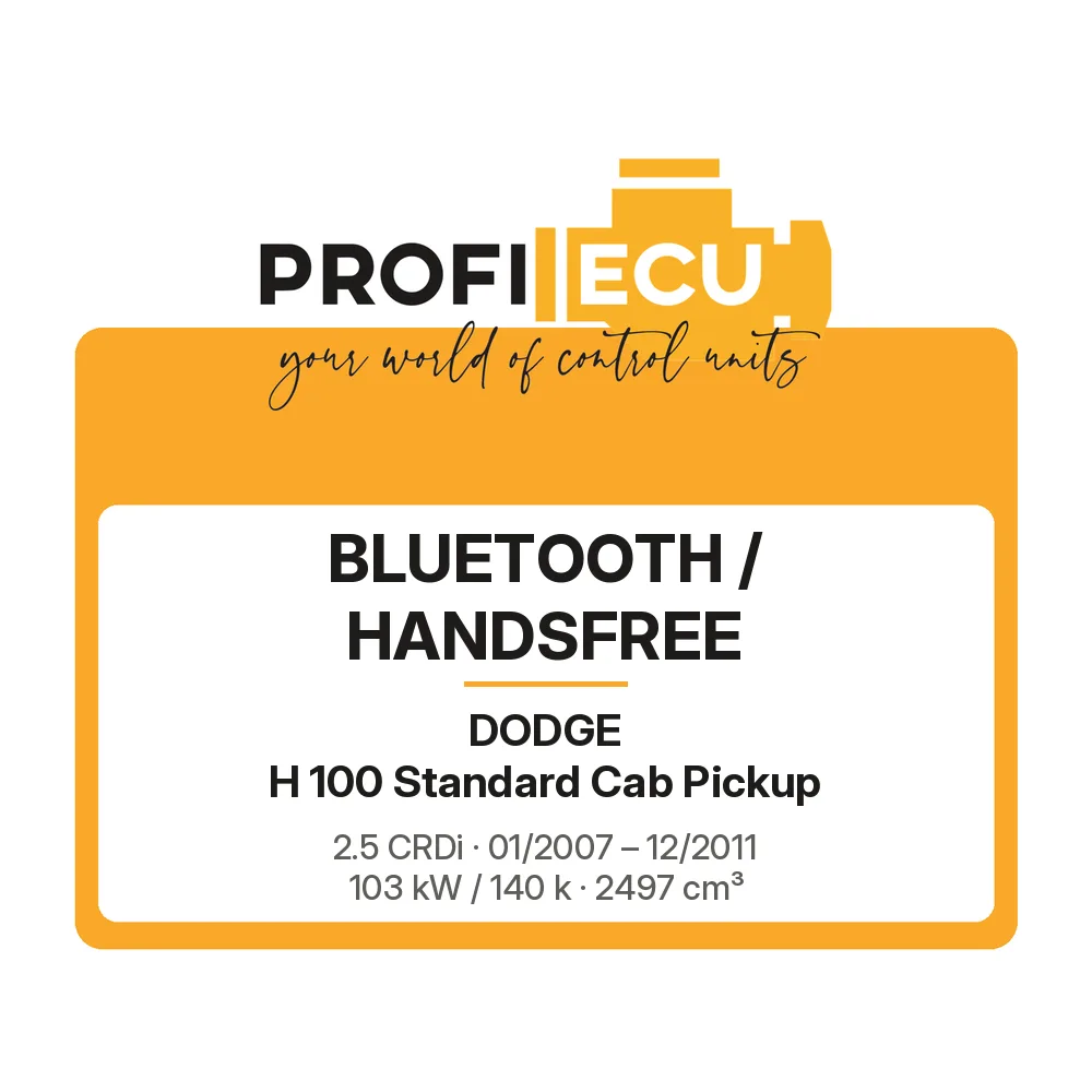 Etiketa ProfiECU: Bluetooth / Handsfree pro Dodge H 100 Standard Cab Pickup 2.5 CRDi 103 kW