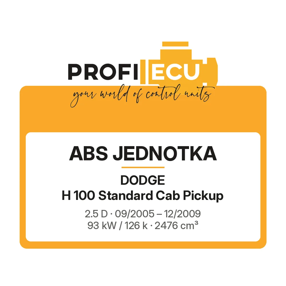 Etiketa ProfiECU: ABS jednotka pro Dodge H 100 Standard Cab Pickup 2.5 D 93 kW