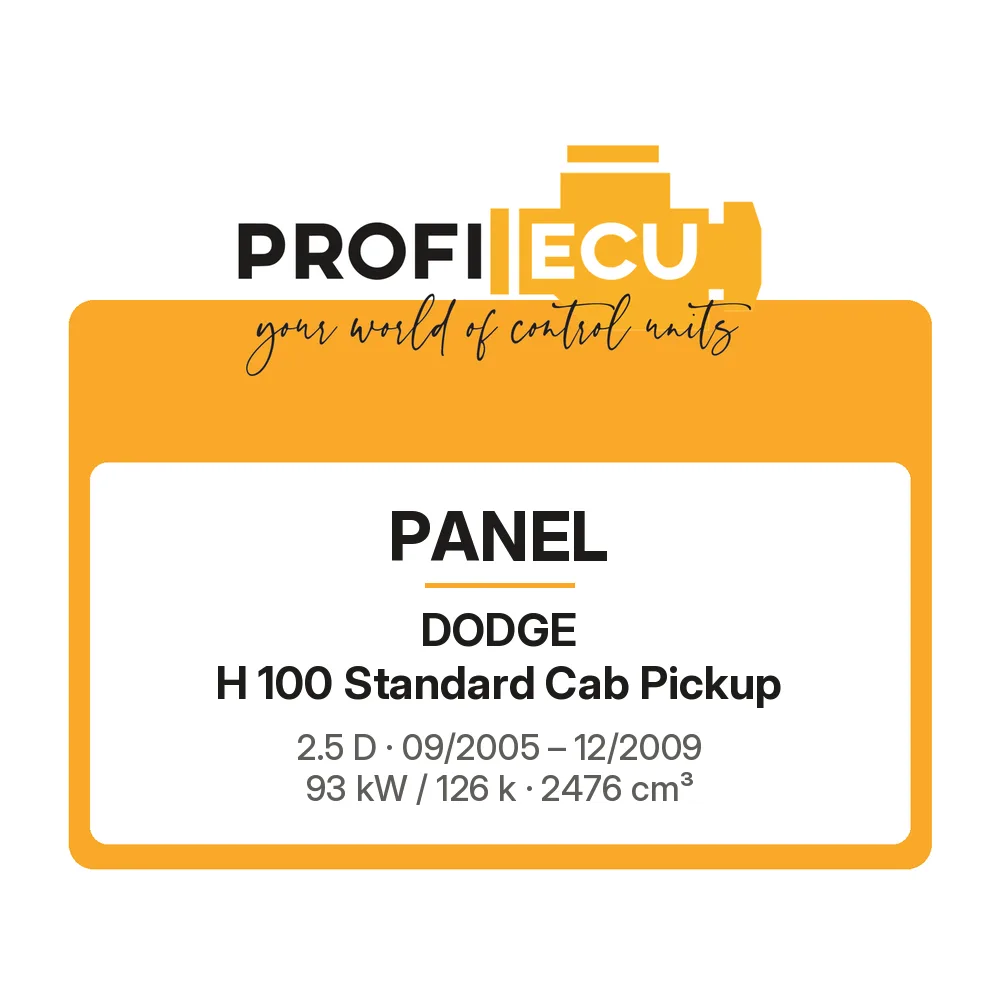 Etiketa ProfiECU: Panel pro Dodge H 100 Standard Cab Pickup 2.5 D 93 kW