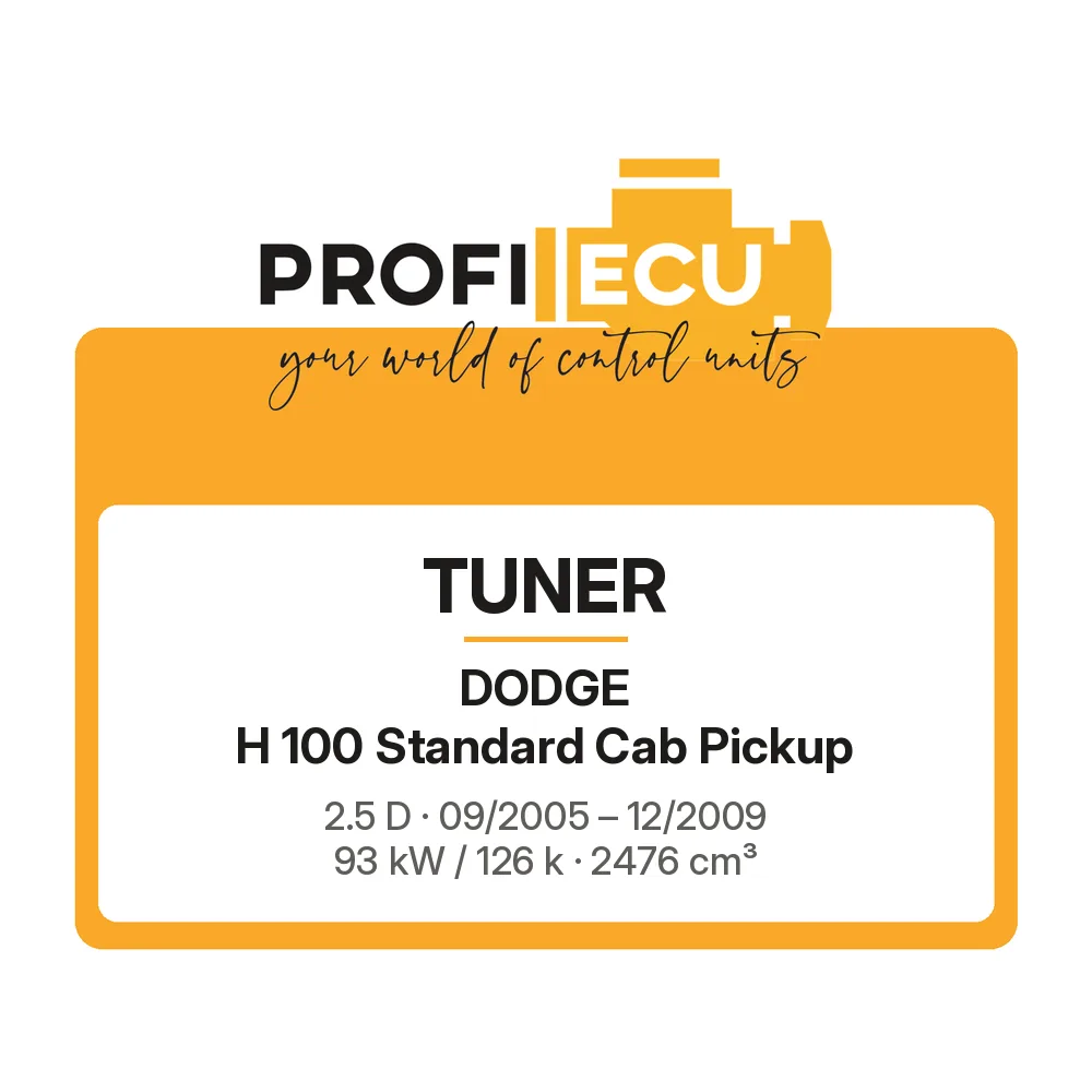 Etiketa ProfiECU: Tuner pro Dodge H 100 Standard Cab Pickup 2.5 D 93 kW