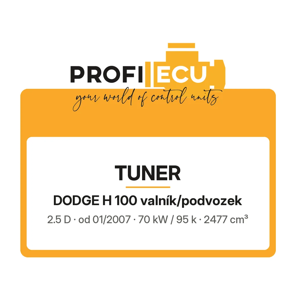 Etiketa ProfiECU: Tuner pro Dodge H 100 valník/podvozek 2.5 D 70 kW