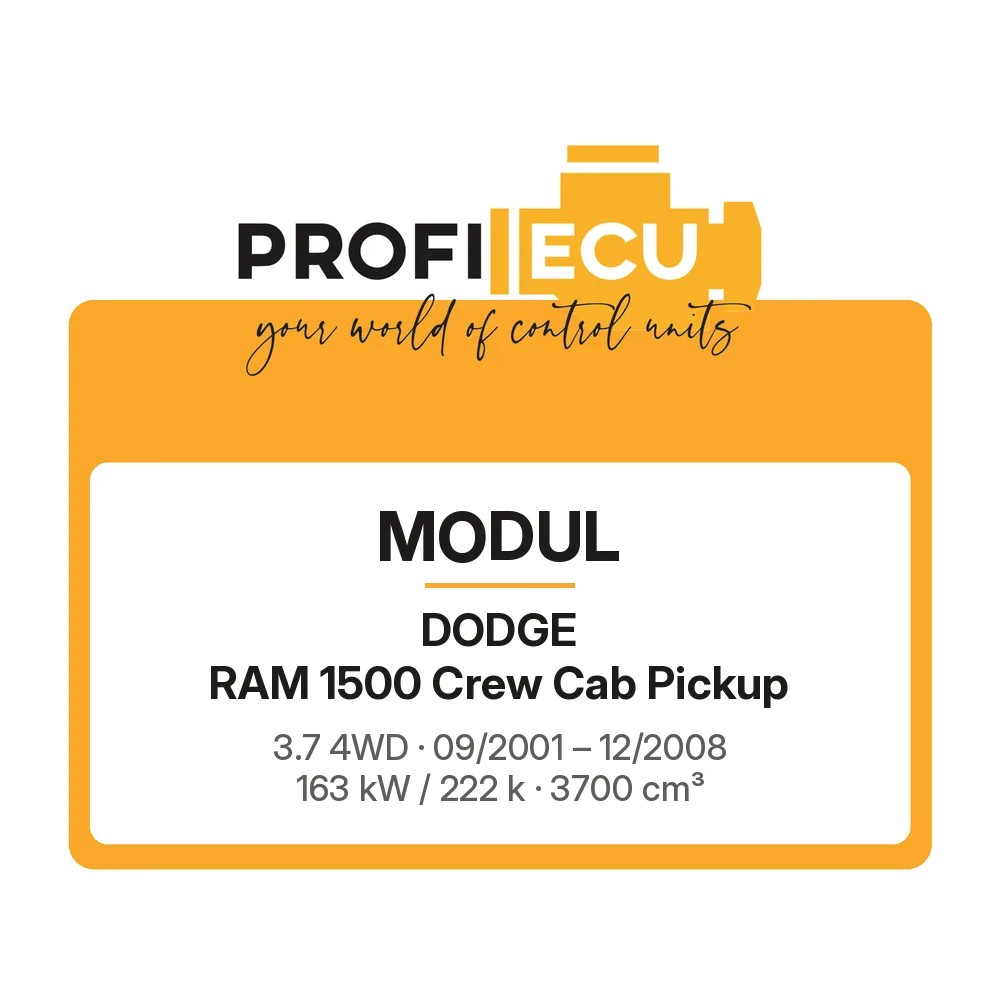 Etiketa ProfiECU: Modul pro Dodge RAM 1500 Crew Cab Pickup 3.7 4WD 163 kW