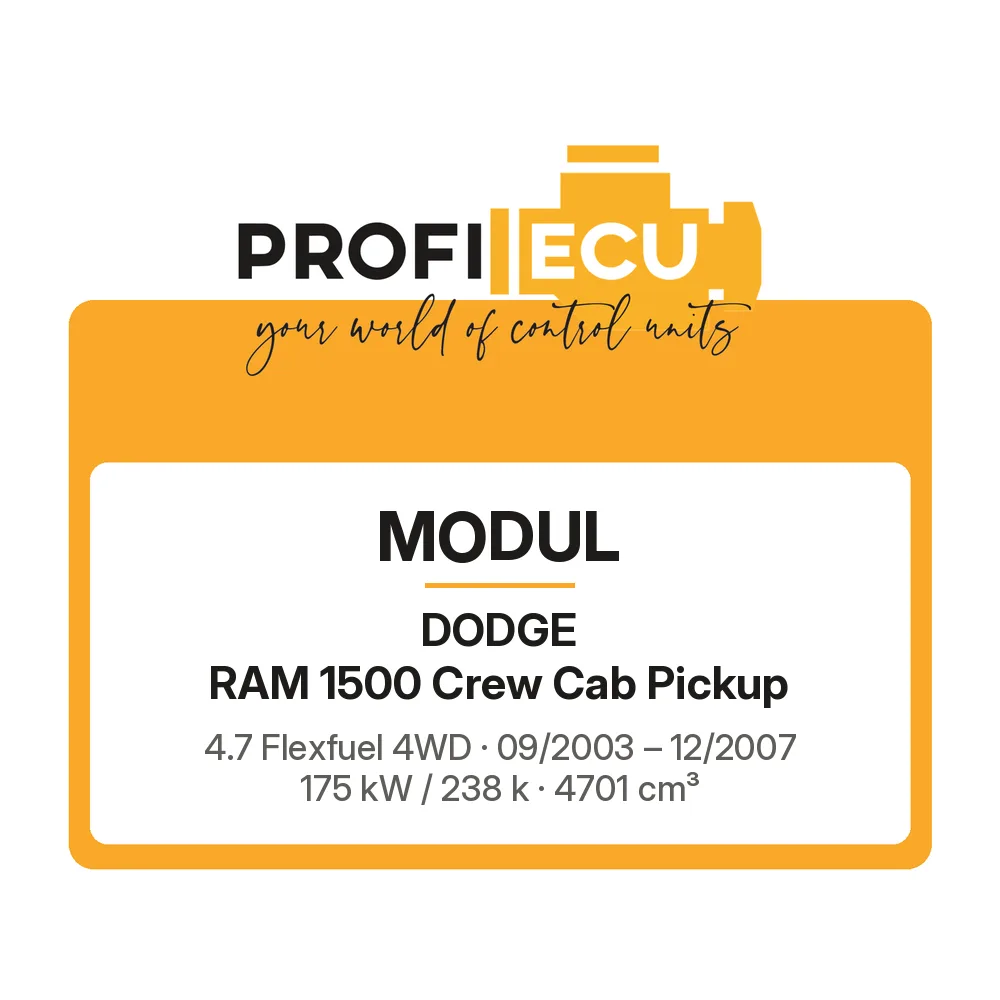 Etiketa ProfiECU: Modul pro Dodge RAM 1500 Crew Cab Pickup 4.7 Flexfuel 4WD 175 kW